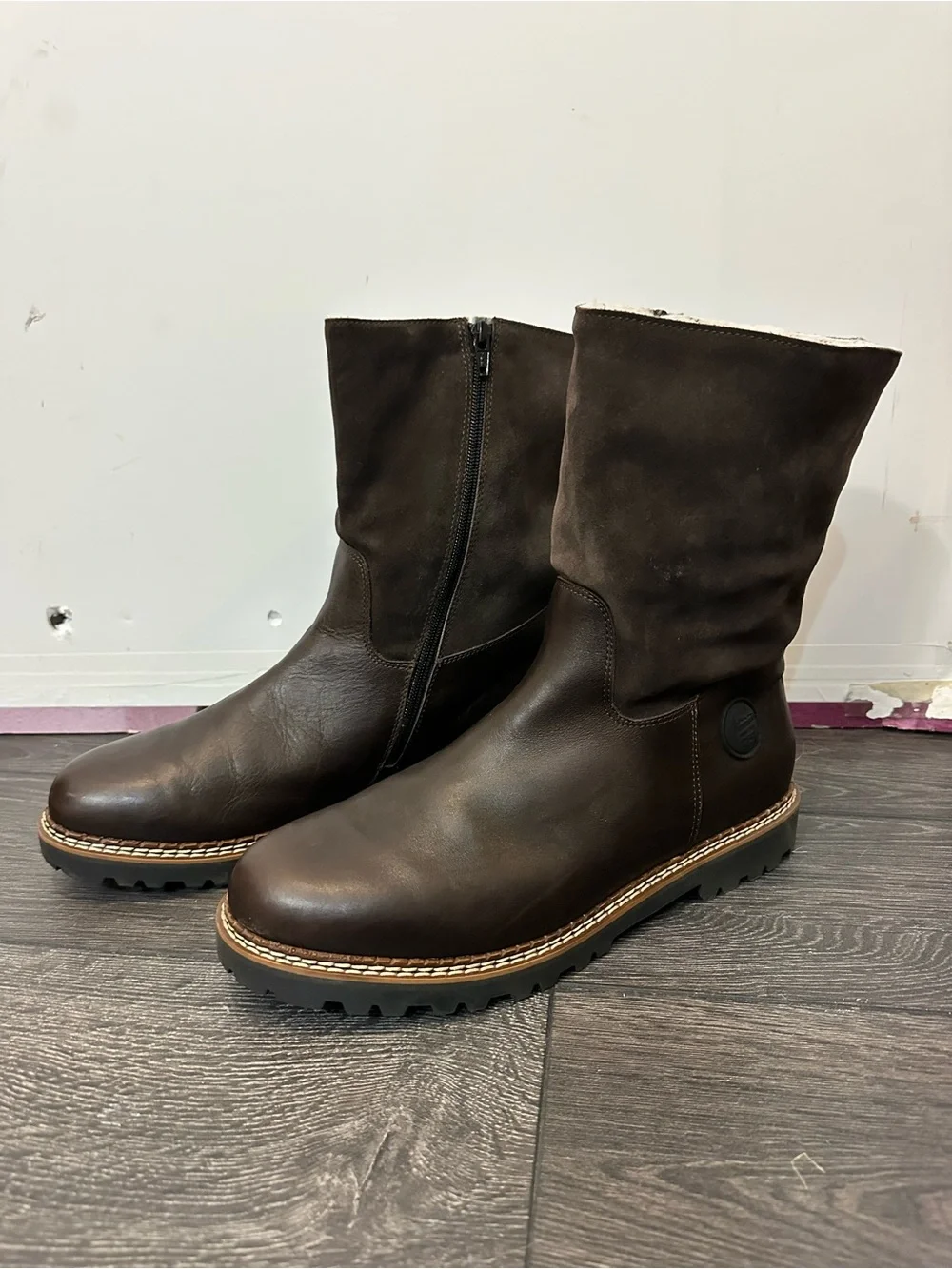 Men’s AMMANN Brown leather/shearling boots